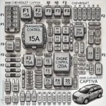 Fusíveis da Captiva 2008. Lista completa